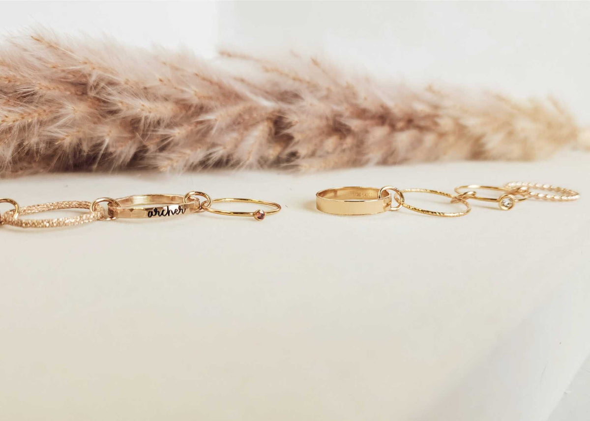 Personalized Connector Ring Set - Going Golden