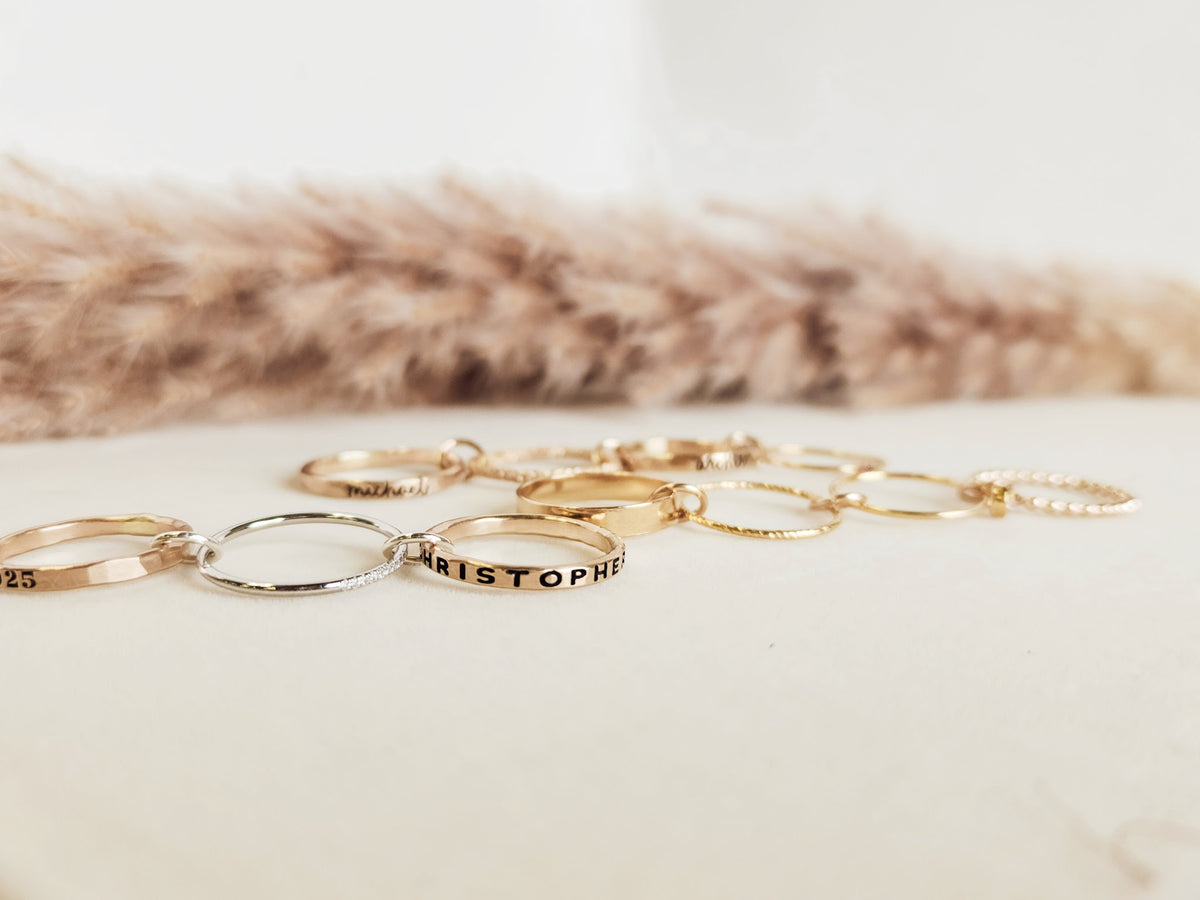 Personalized Connector Ring Set - Going Golden