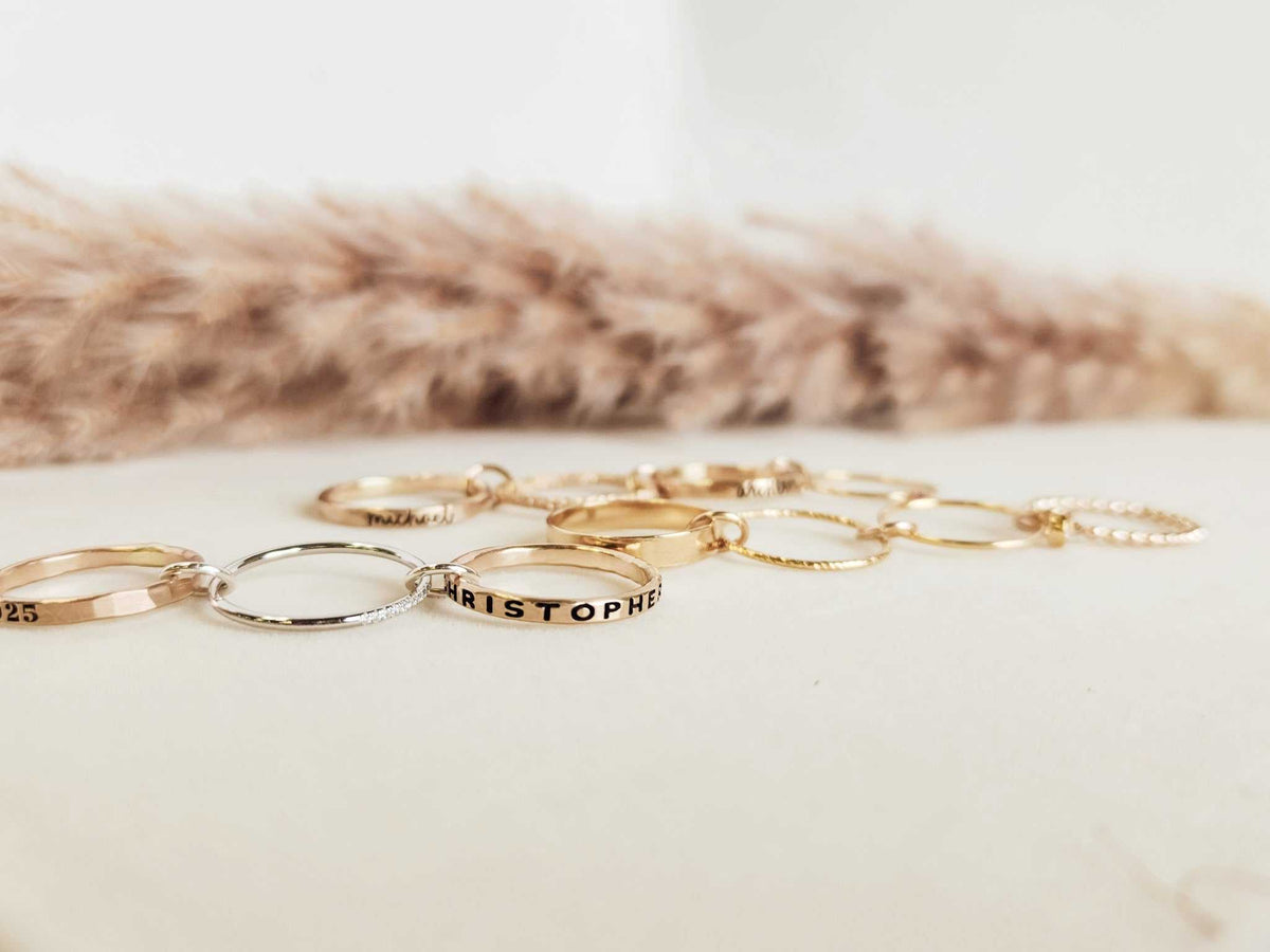 Personalized Connector Ring Set - Going Golden