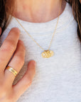 14K solid gold handwriting ring worn on man's hand, casual and meaningful