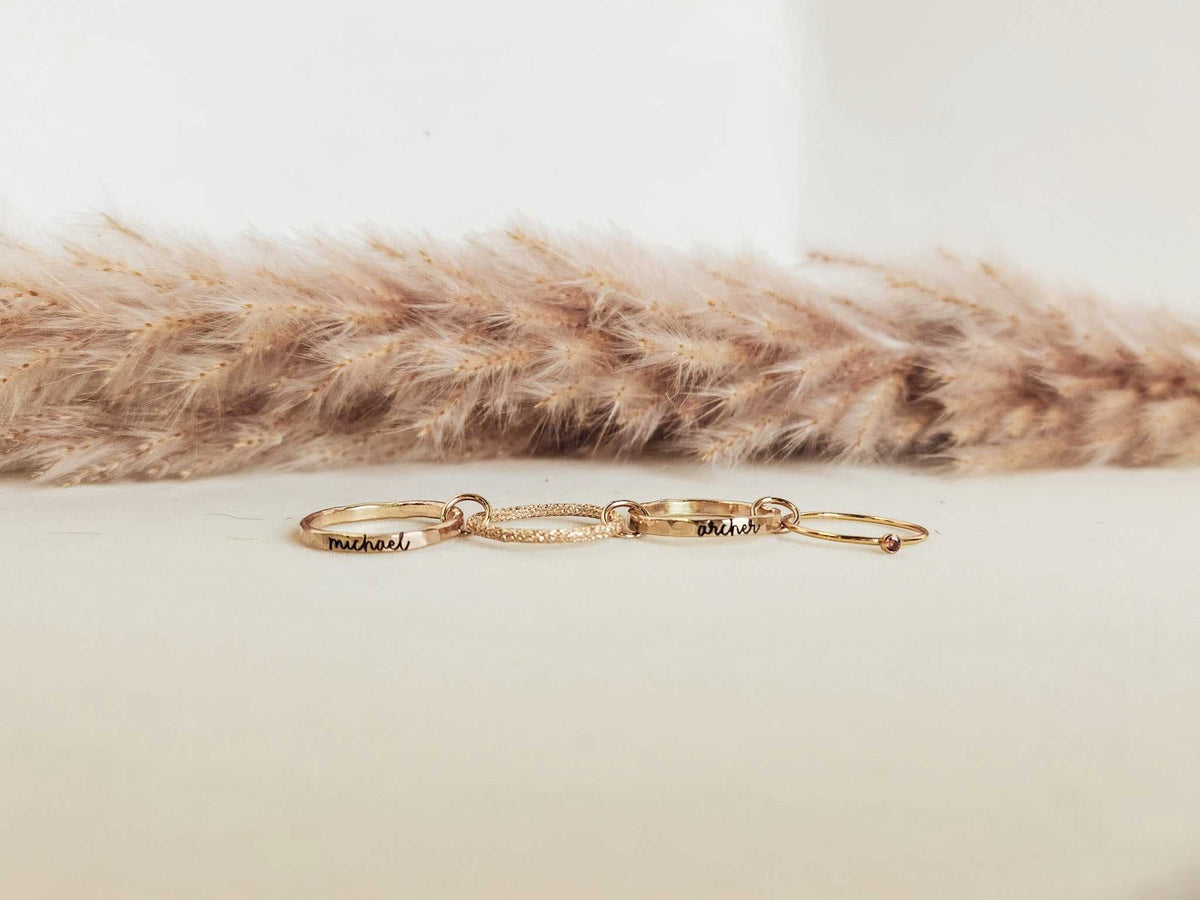 Personalized Connector Ring Set - Going Golden