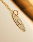 Gold Oval Name Necklace with Silver Heart