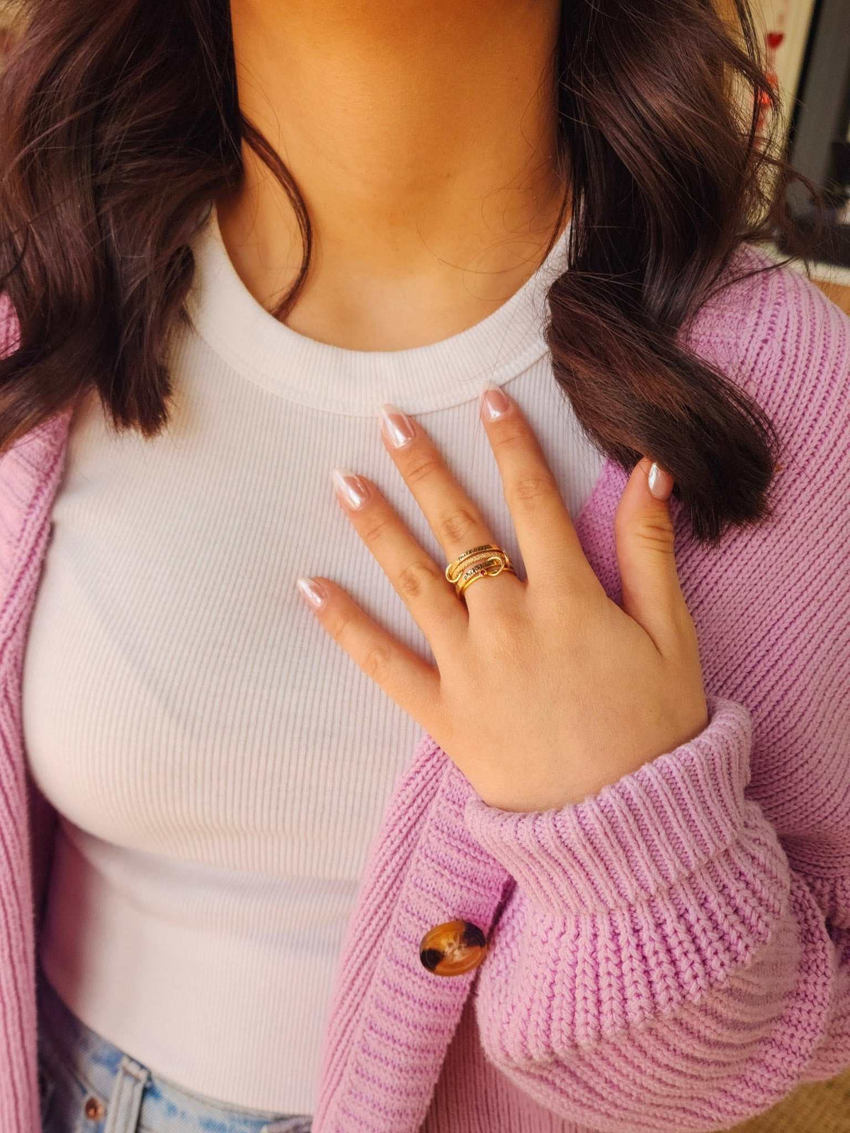 Personalized Connector Ring Set - Going Golden