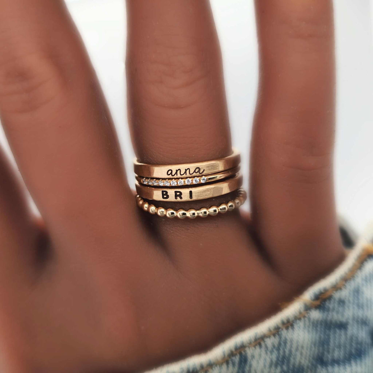 Beaded Spacer Ring - Going Golden