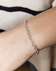 Sterling Silver Cable Charm Bracelet - Going Golden