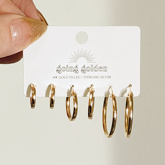Gold Hoop Earring Set - Going Golden