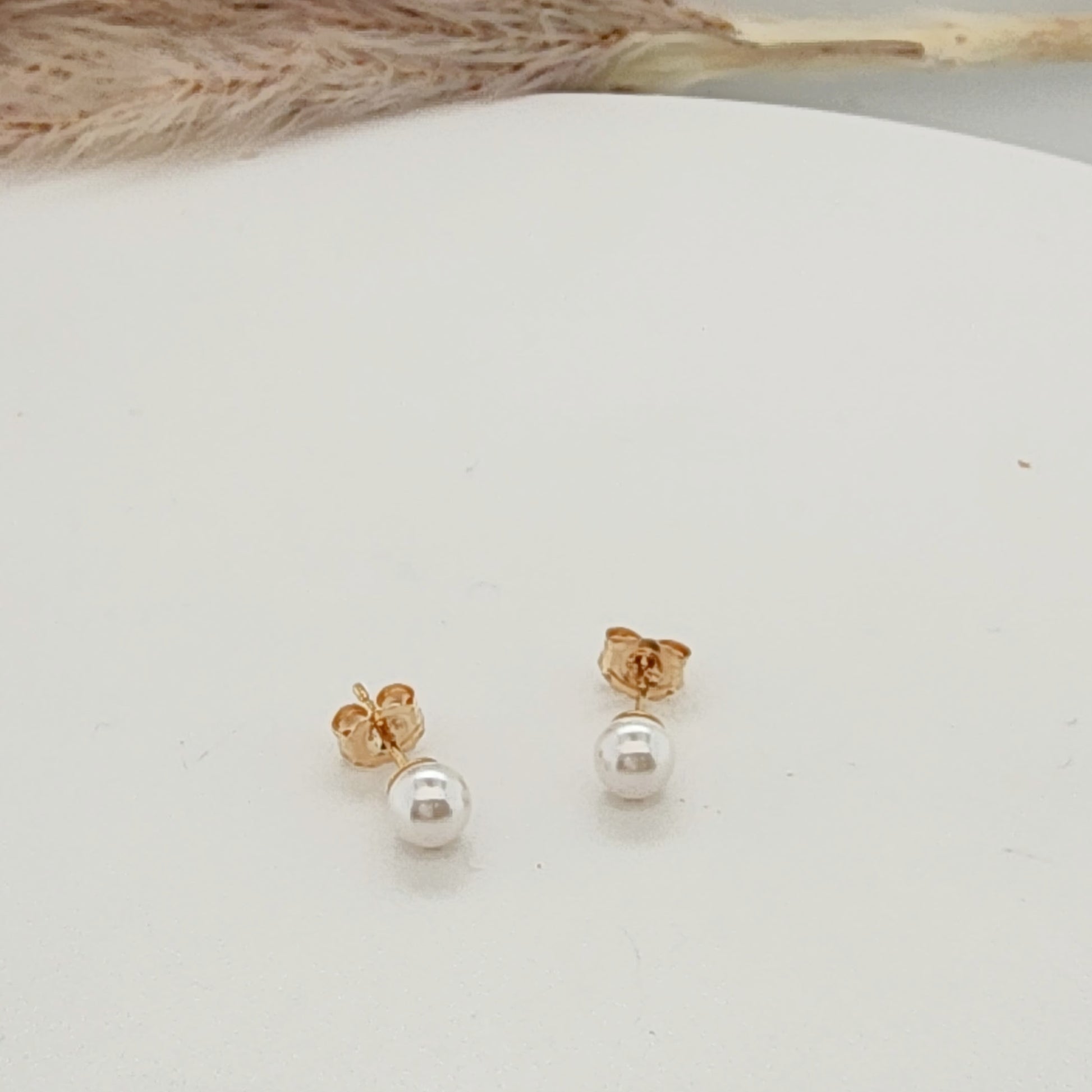 Pearl Stud Earrings - Going Golden
