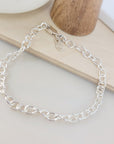 Sterling Silver Cable Charm Bracelet