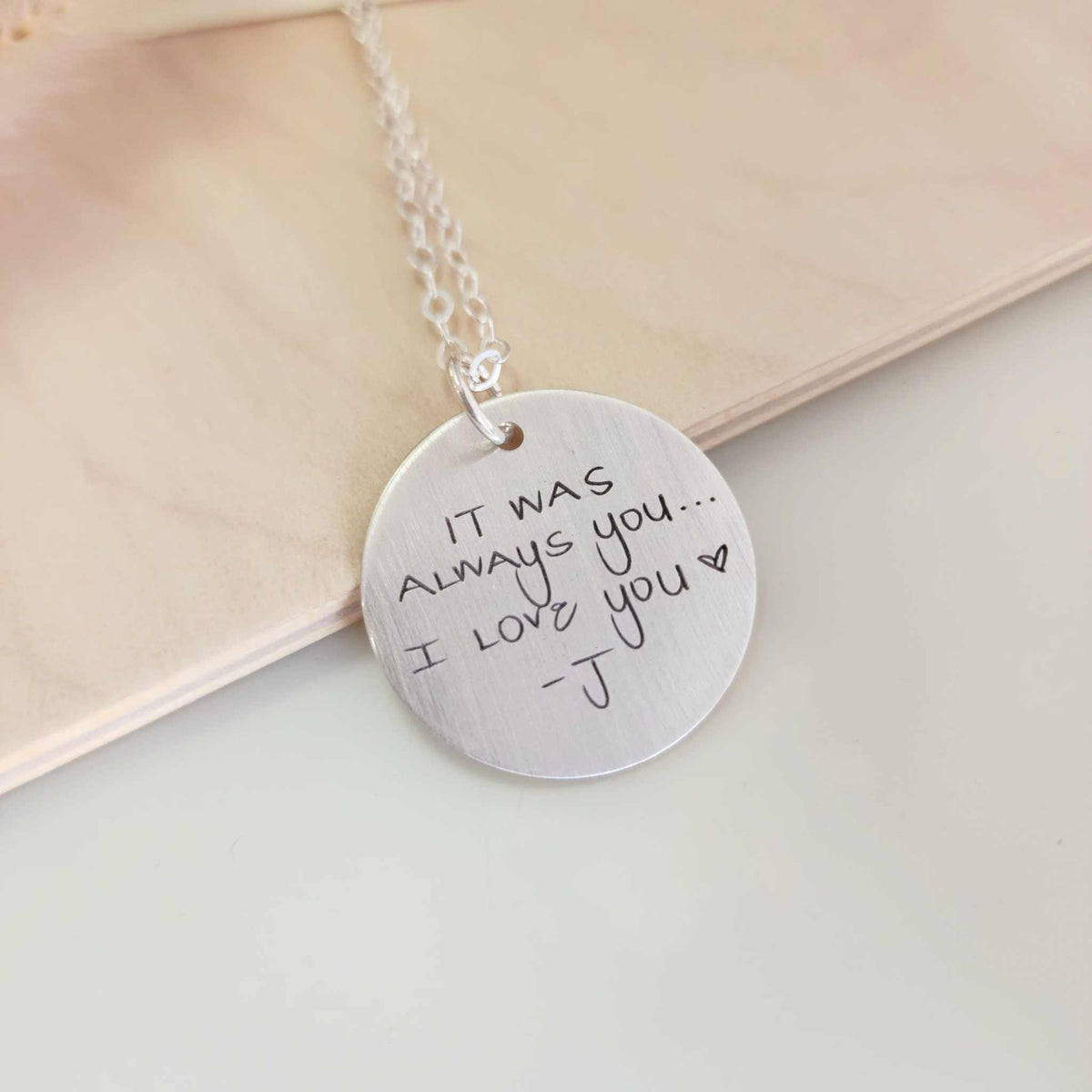 Double Sided Handwriting Necklace - Going Golden