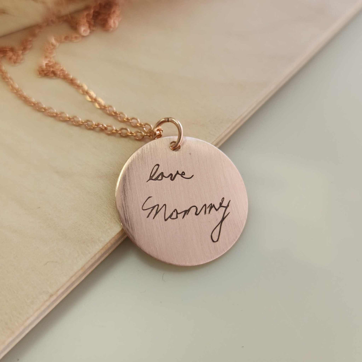 Double Sided Handwriting Necklace - Going Golden