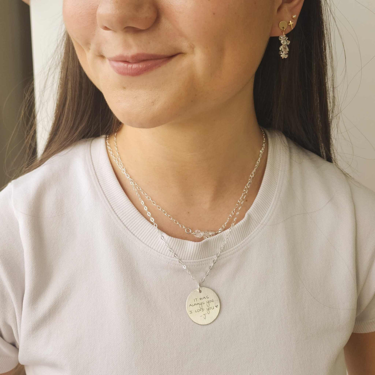Double Sided Handwriting Necklace - Going Golden