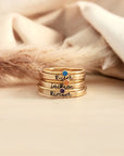 The Brynn Stacking Name Ring Set - Going Golden
