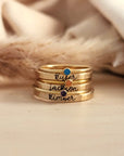 The Brynn Stacking Name Ring Set - Going Golden