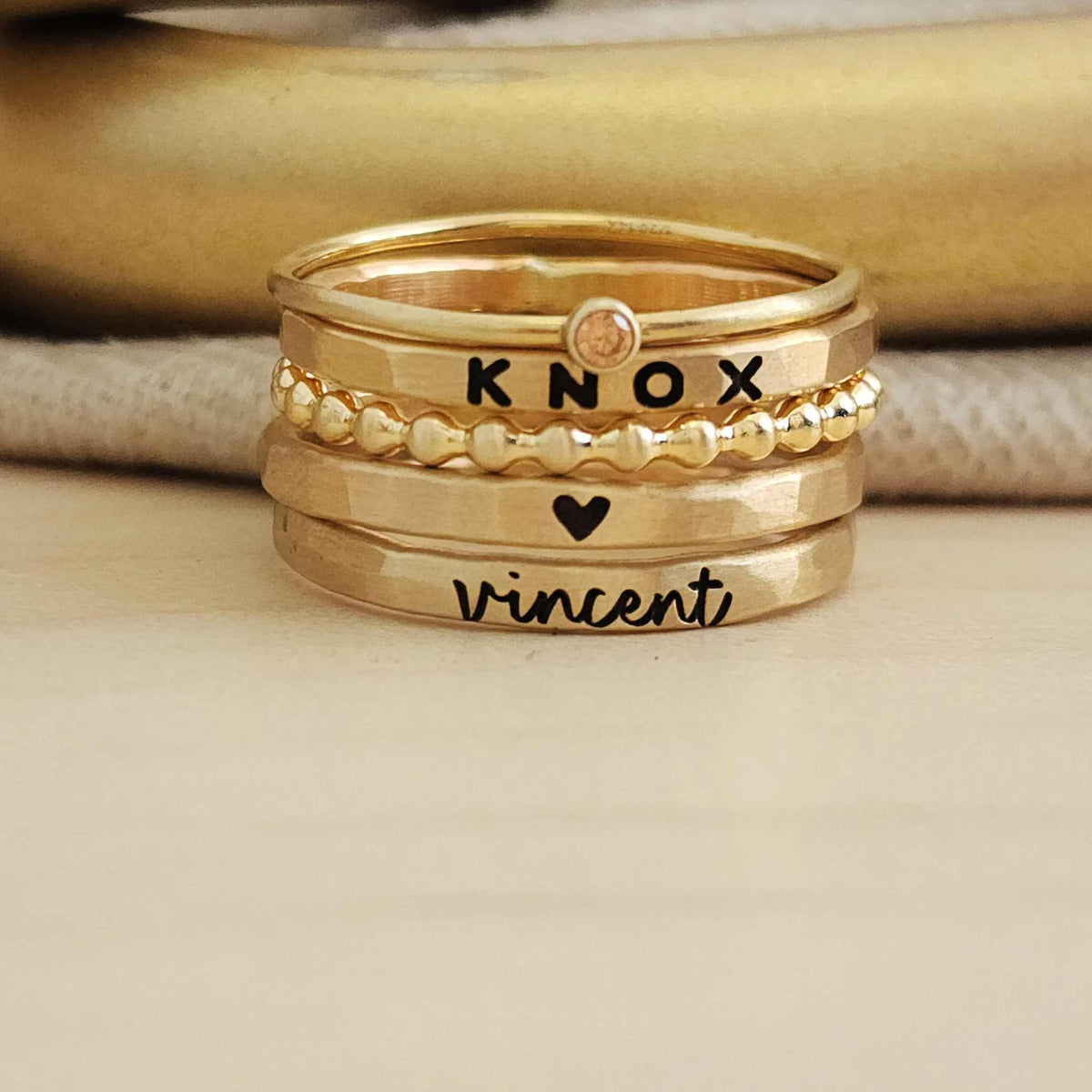 The Betty Personalized Ring Stack Set - Going Golden