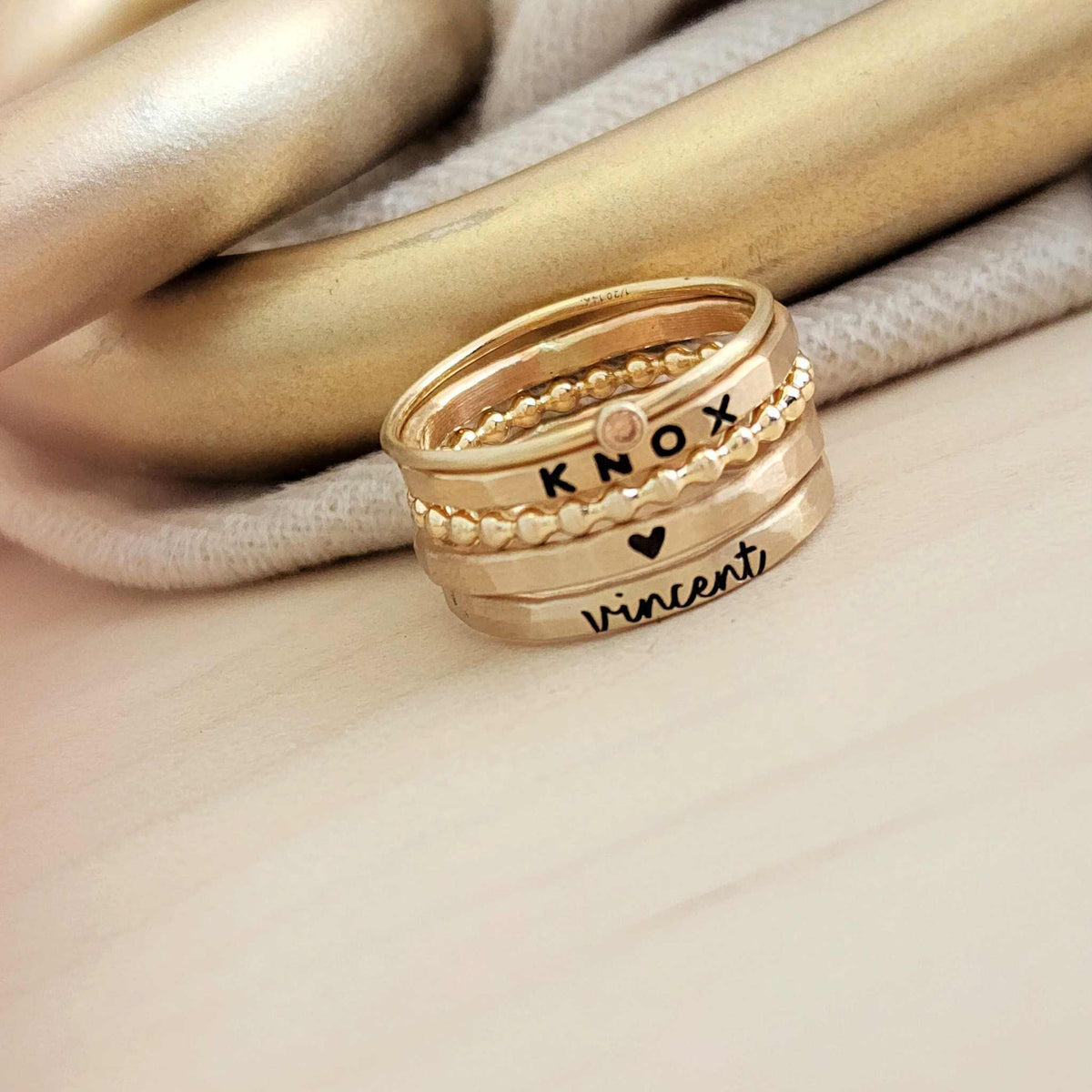 The Betty Personalized Ring Stack Set - Going Golden