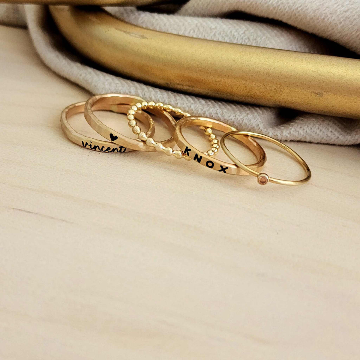 The Betty Personalized Ring Stack Set - Going Golden