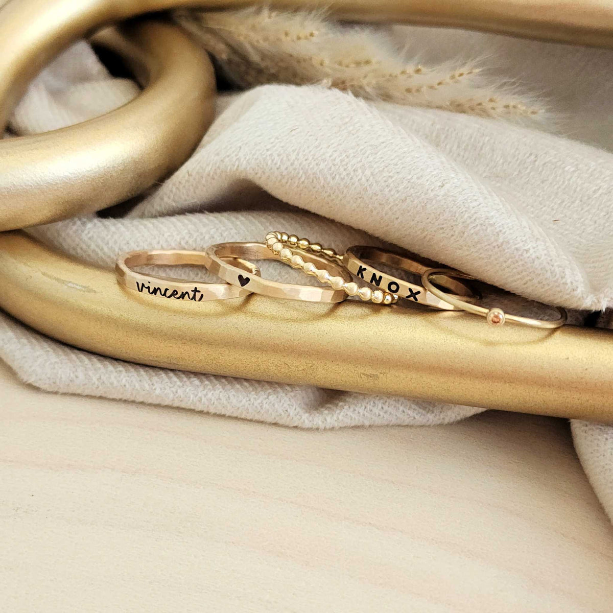 The Betty Personalized Ring Stack Set - Going Golden