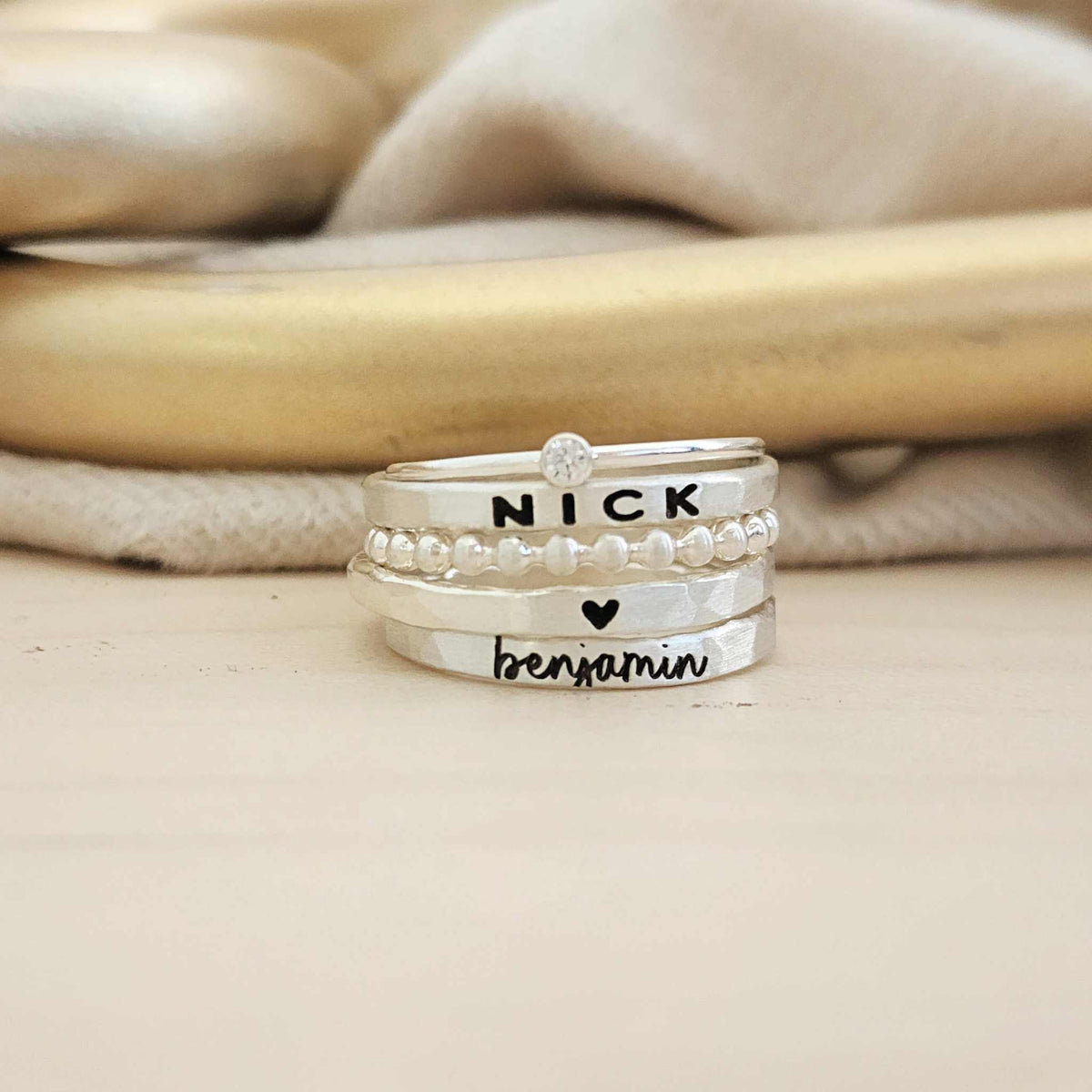 The Betty Personalized Ring Stack Set - Going Golden