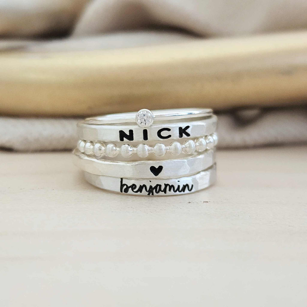 The Betty Personalized Ring Stack Set - Going Golden