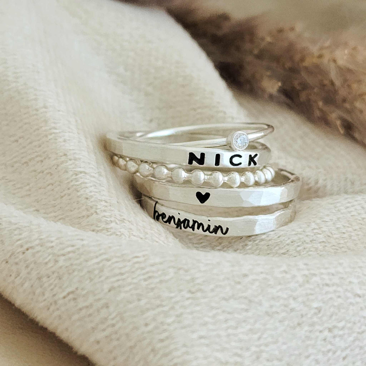 The Betty Personalized Ring Stack Set - Going Golden