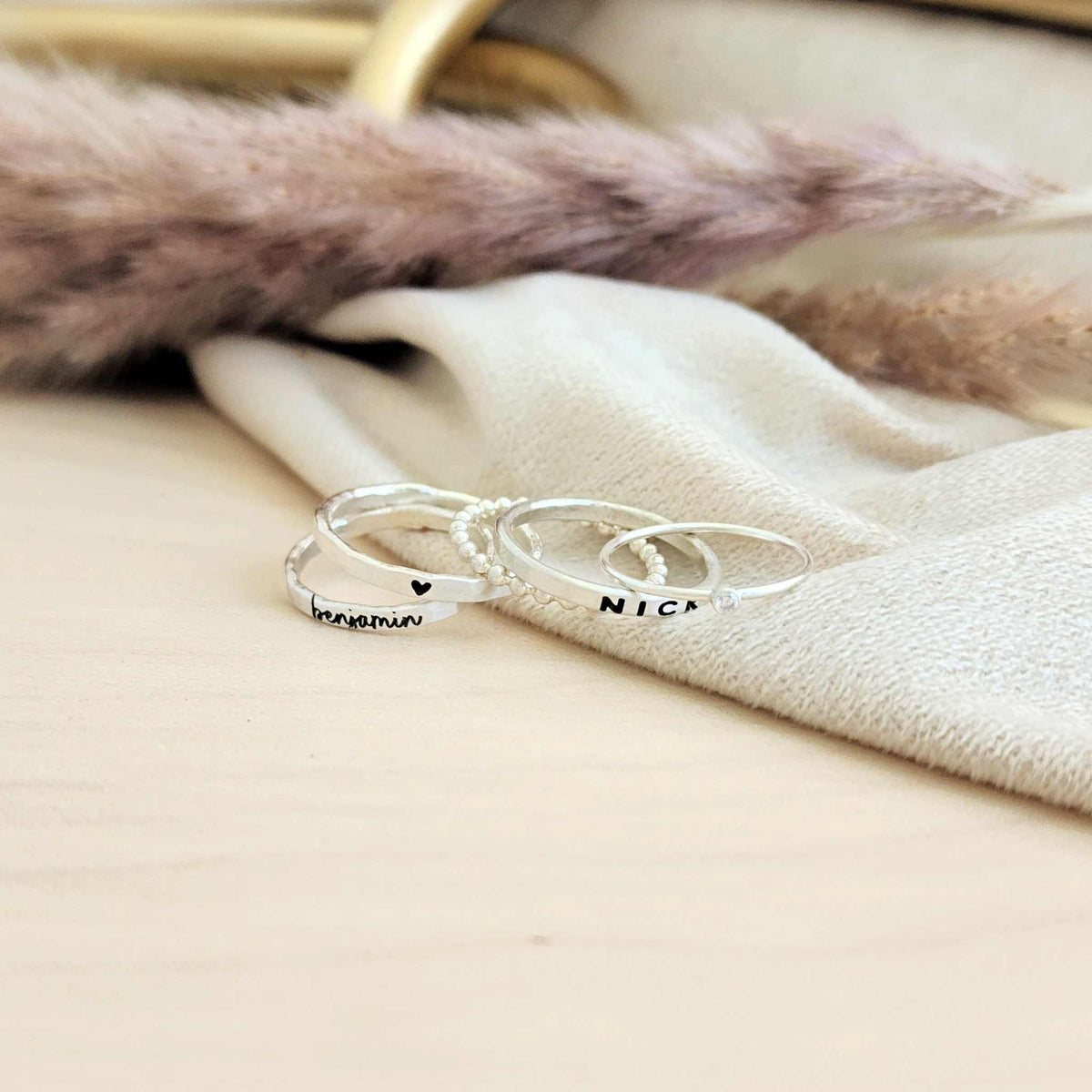The Betty Personalized Ring Stack Set - Going Golden