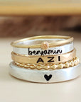 The Anniyah Stacking Name Ring Set