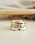 The Anniyah Stacking Name Ring Set - Going Golden