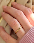 Thin Cursive Stacking Name Ring