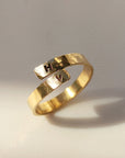 Gold Initials Cuff Wrap Ring