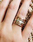 Mom of five name ring set personalized in different fonts