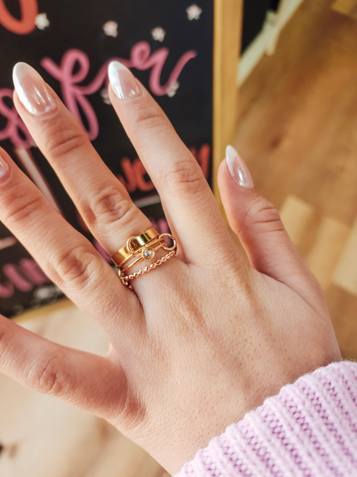 Gold Connected Stacking Rings - Going Golden
