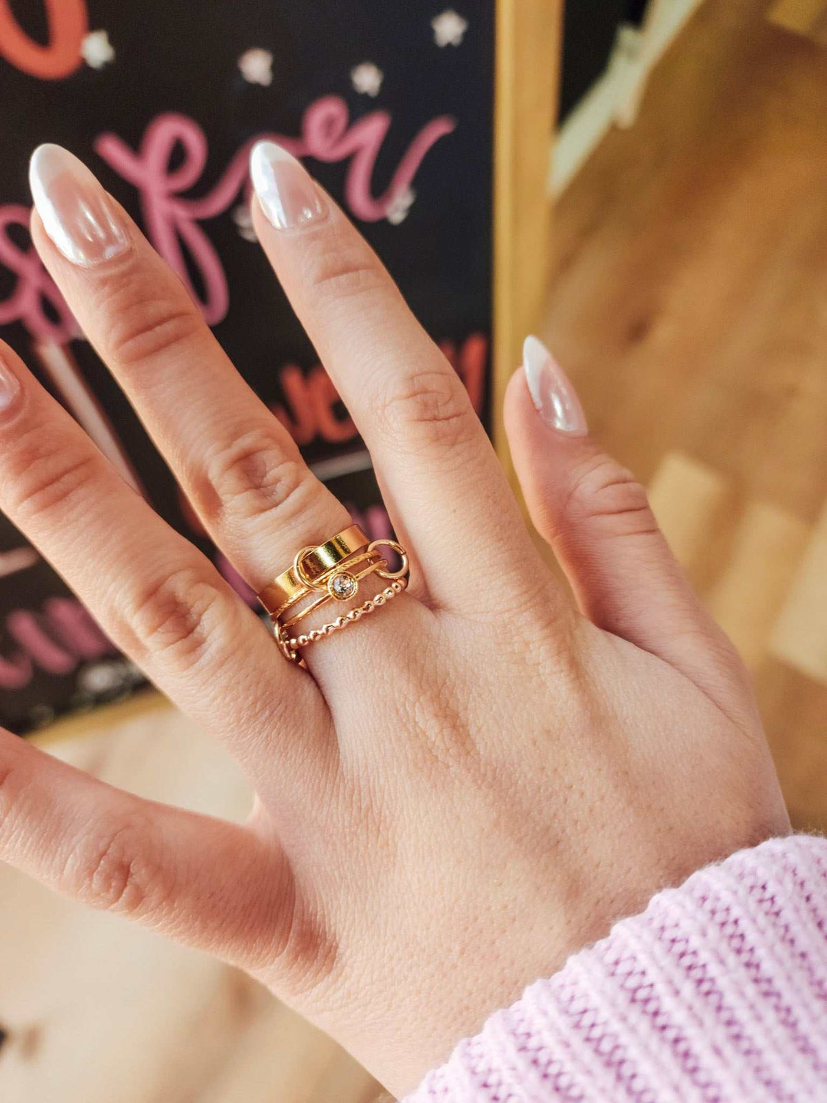 Gold Connected Stacking Rings - Going Golden