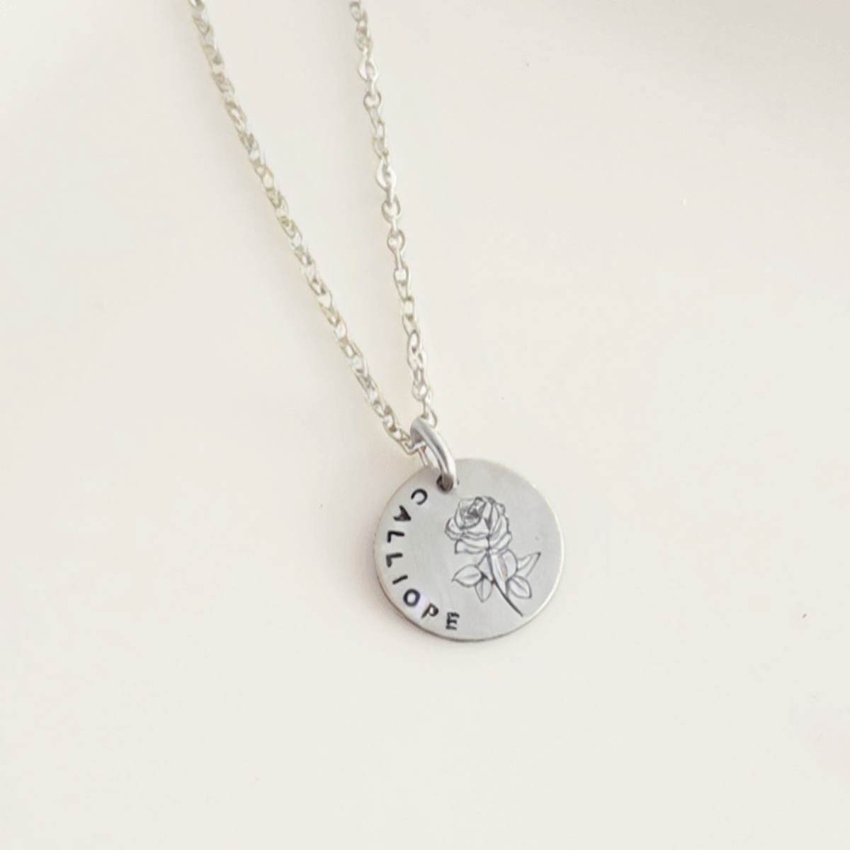 Birth Flower Necklace with Name - Going Golden