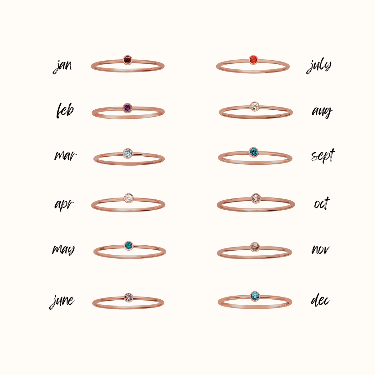 Stackable Class Ring Set - The Penelope - Going Golden
