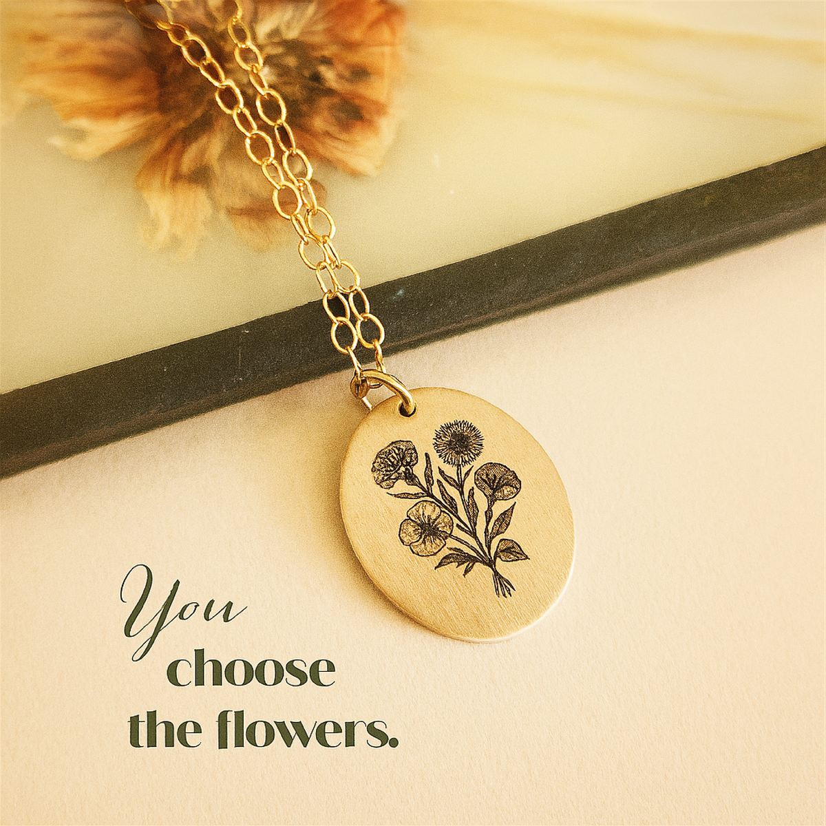 Bouquet Birth Flower Necklace - Going Golden