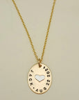 Gold Oval Name Necklace with Silver Heart - Going Golden
