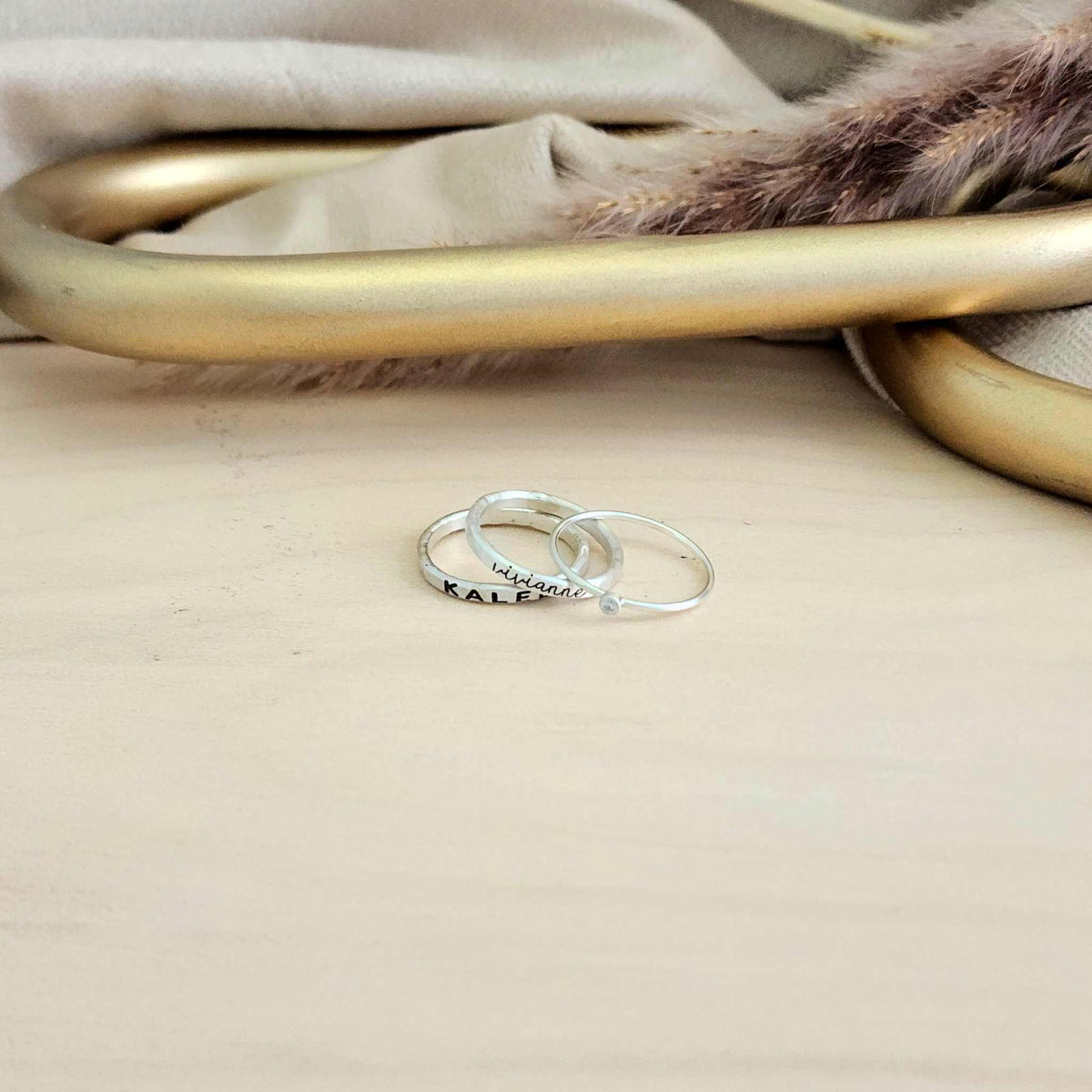 The Maddy Stacking Name Ring Set - Going Golden