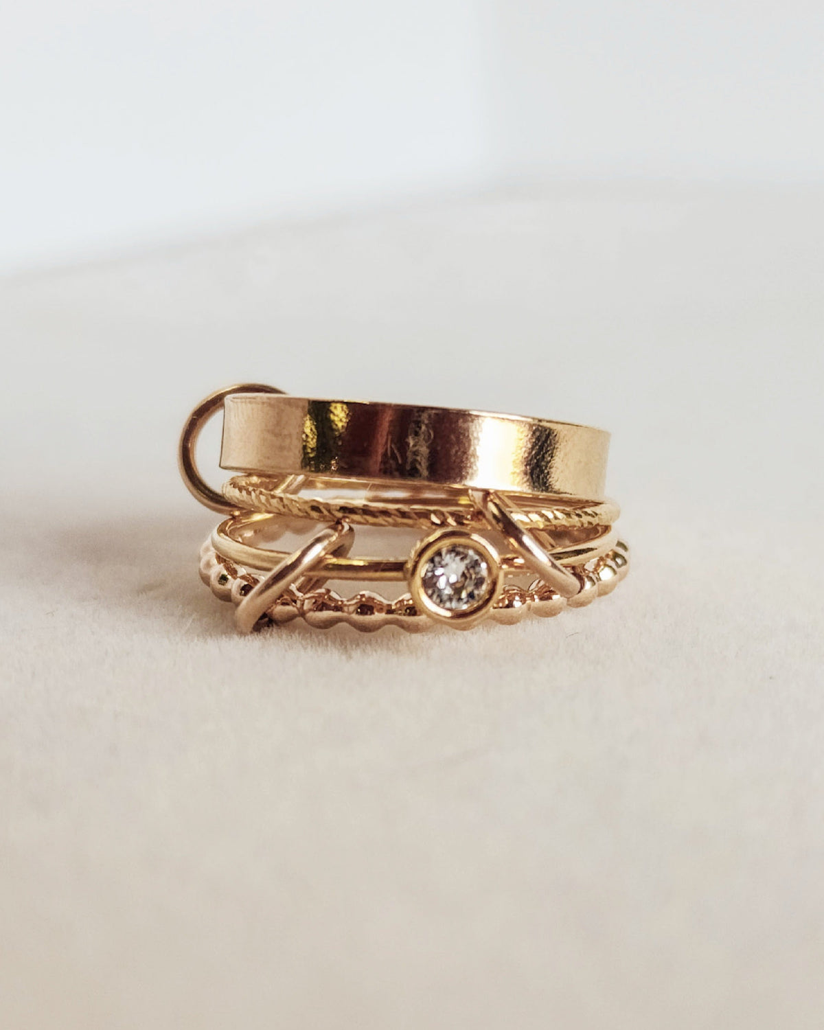 Gold Connected Stacking Rings - Going Golden