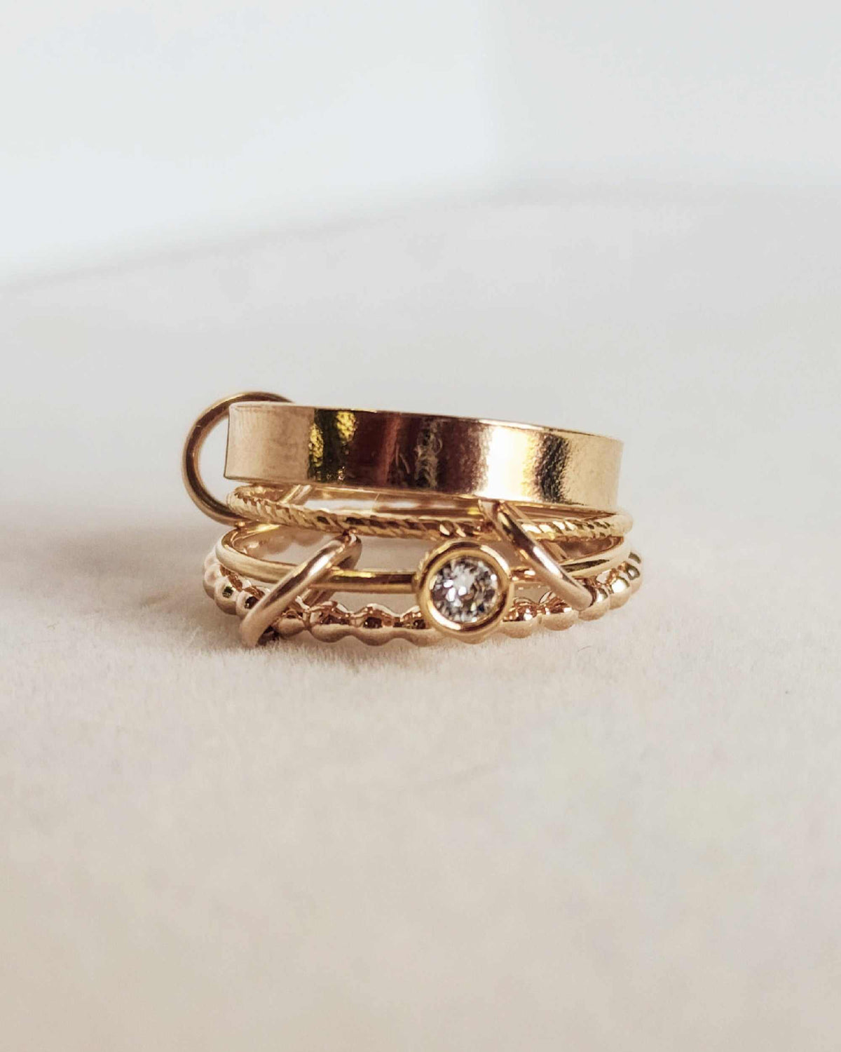 Gold Connected Stacking Rings - Going Golden