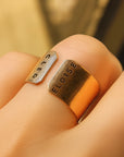 Gold Names Cuff Ring