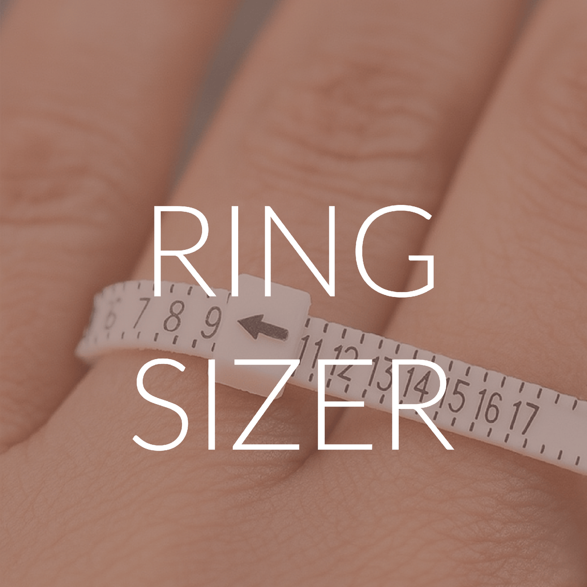 Adjustable ring sizer tool for measuring finger sizes from 1 to 13, shown at size 8.5