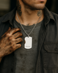 Men's Silver Dog Tag with Names