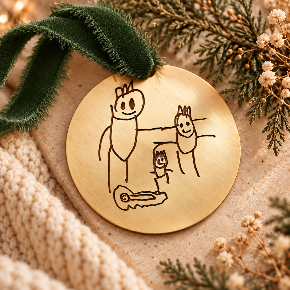 Custom Child Drawing Ornament