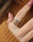 handmade engraved 2mm rings with kids names for Mother's Day