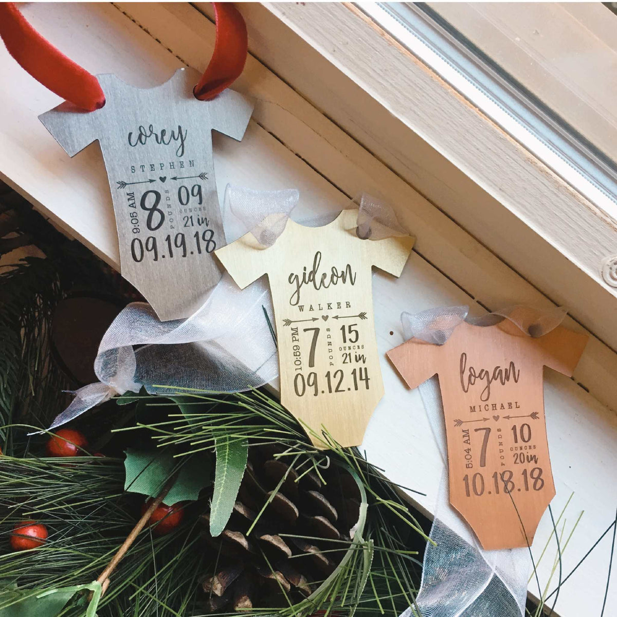 Gold Baby Statistics Ornament - Going Golden