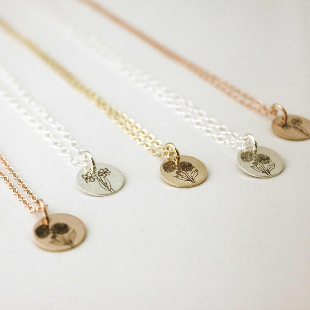 Birth Flower Necklace - Going Golden
