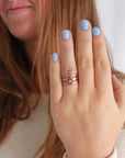 Thin Cursive Stacking Name Ring