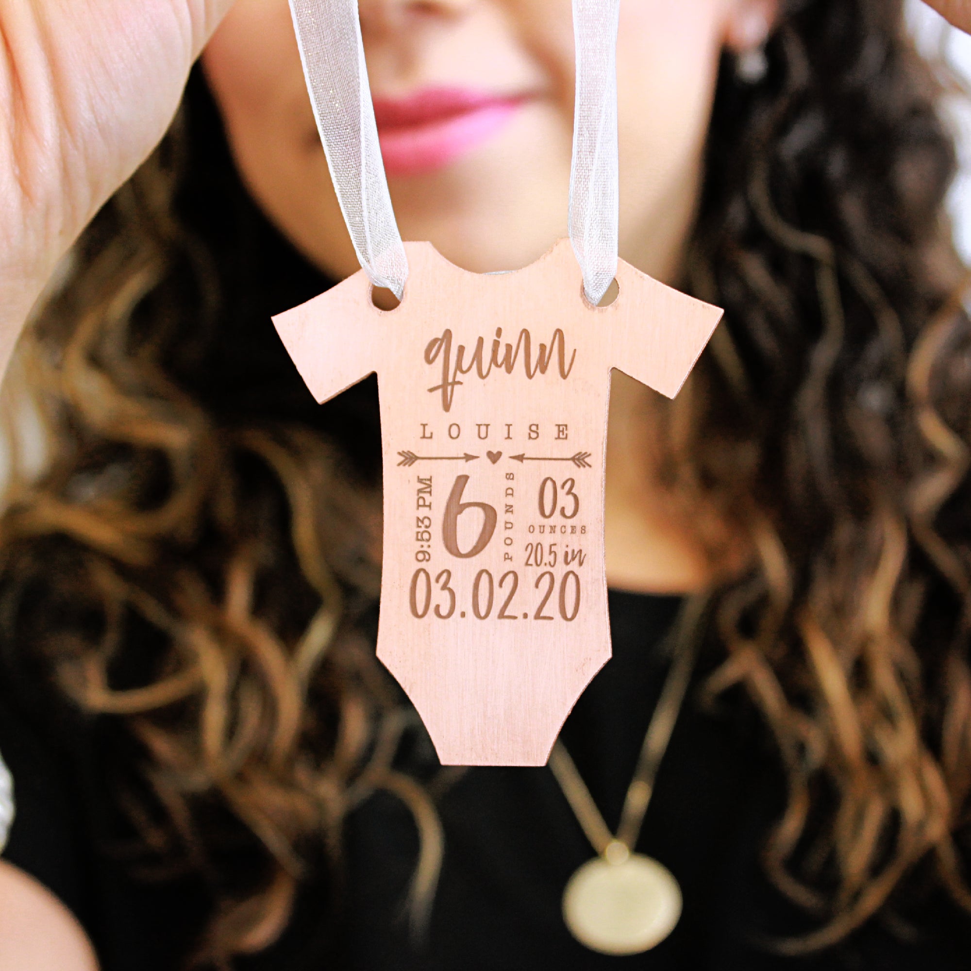 Copper Baby Statistics Ornament