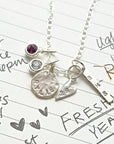 Personalized Sterling Silver Charm Class Necklace