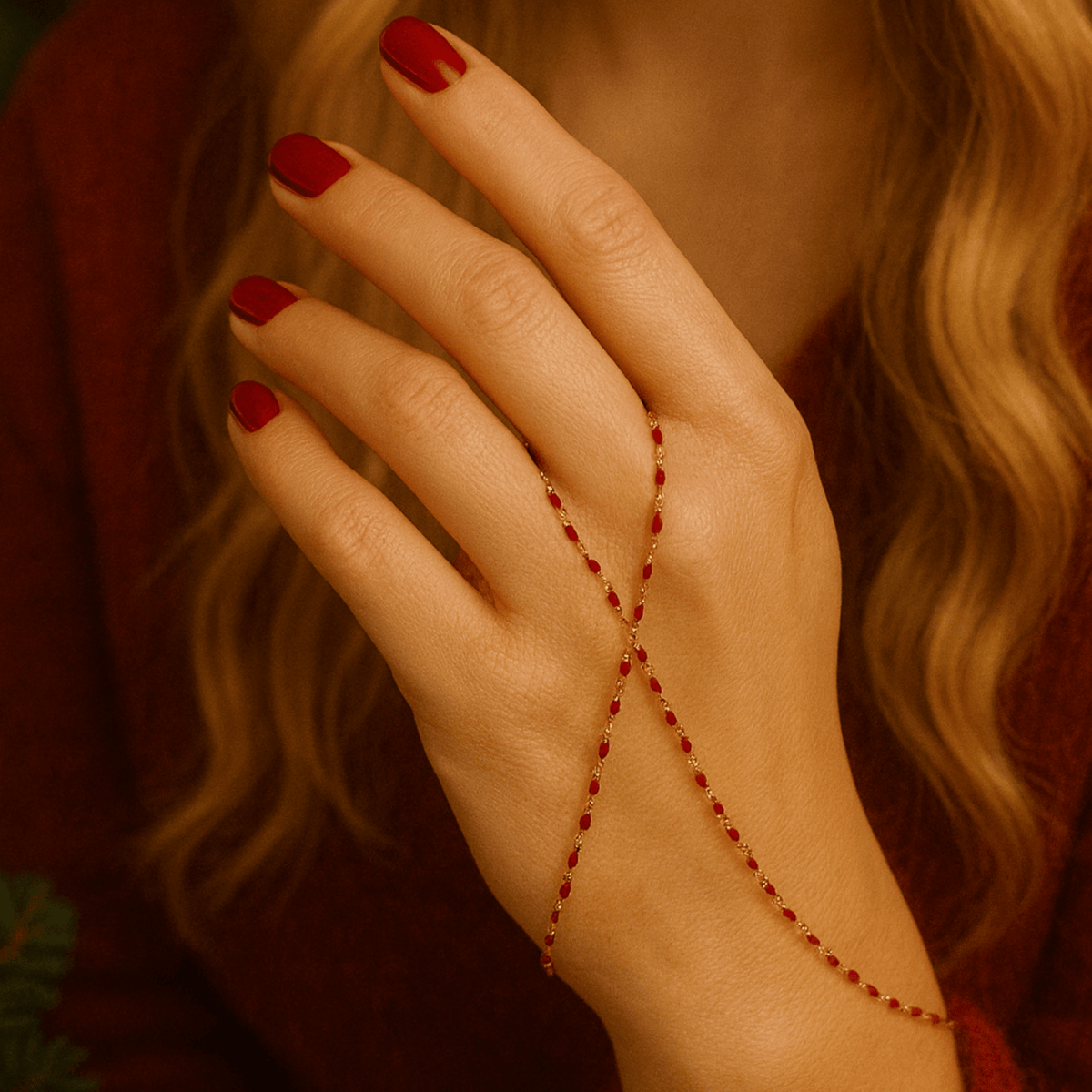 gold-filled and sterling silver delicate hand chain bracelet